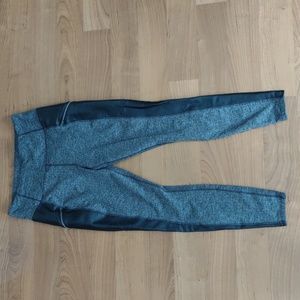 Stretchy pants with leather panel